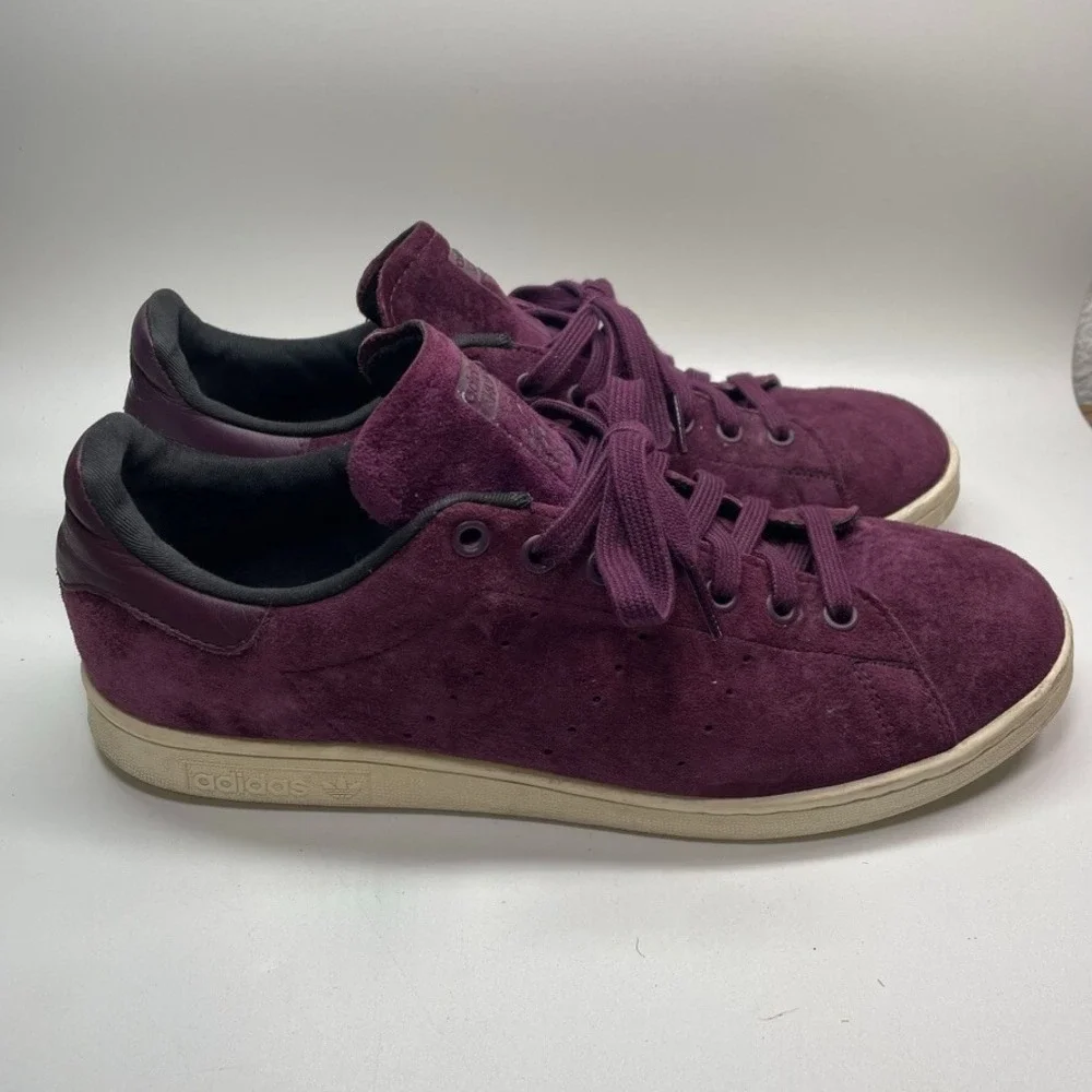 Adidas Stan Smith Maroon Off White Sneaker Men 10 - Picture 1 of 9